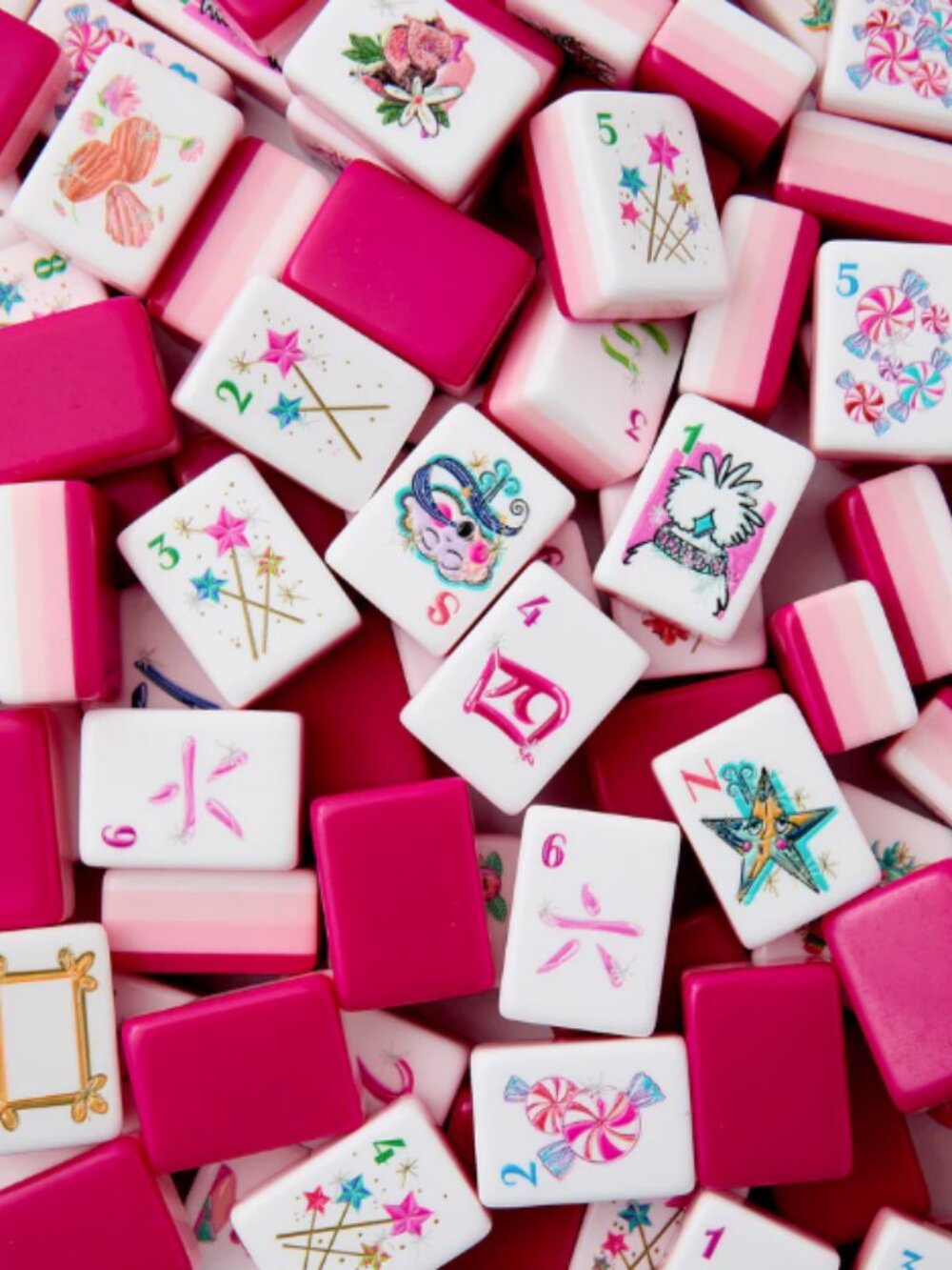 NWT Pink Glitterville-Inspired Unbranded American Mahjong Tile Set